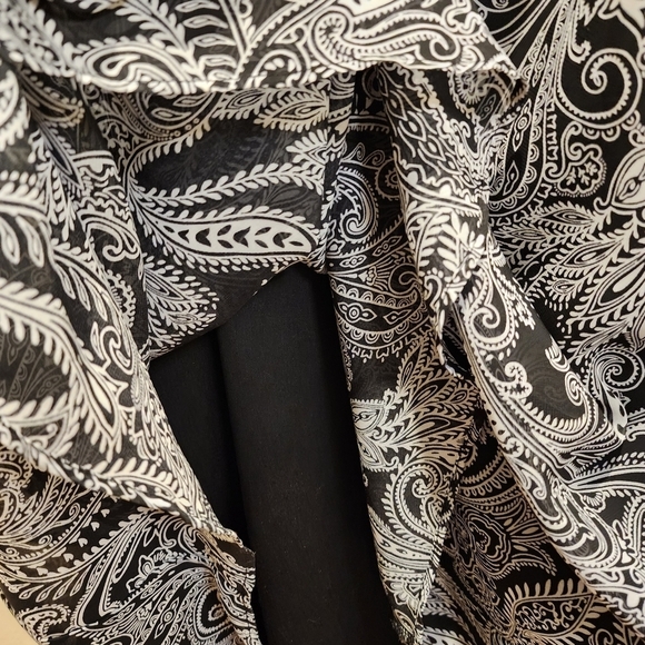 ROBI BEE women's plus size maxi sleeveless shirred neck black and white size XL - Picture 7 of 13